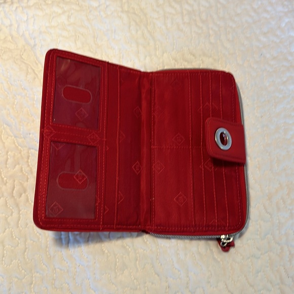 Vera Bradley Red Microfiber Turnlock Wallet - Picture 3 of 9